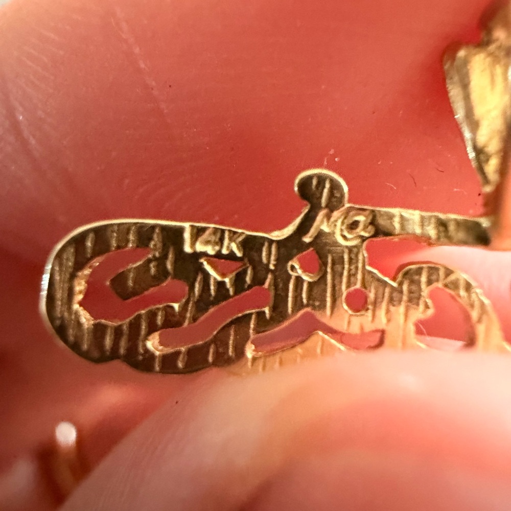 14K Gold "Princess" Script Charm - Picture 4 of 4